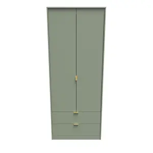 Madrid 2 Door 2 Drawer Wardrobe in Reed Green (Ready Assembled)