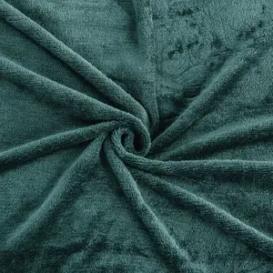 Sherpa Fleece Throw Blanket Emerald / 200cm W x 240cm L