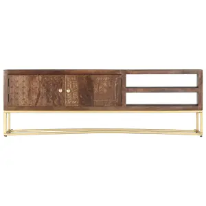 Berkfield TV Cabinet 138x30x46 cm Solid Mango Wood