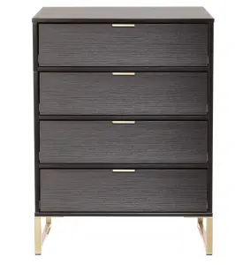 Madrid 4 Drawer Chest in Black Ash (Ready Assembled)