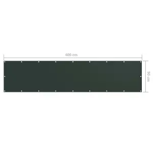 Berkfield Balcony Screen Dark Green 90x400 cm Oxford Fabric