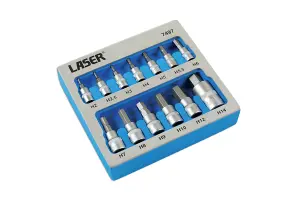 Laser Tools 7497 13pc Security Hex Socket Bit Set 1/4"D, 3/8"D, 1/2"D