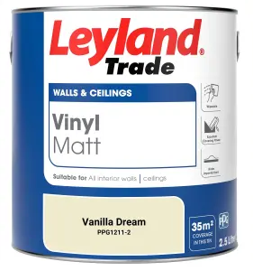 Leyland Trade Vinyl Matt Walls & Ceilings Emulsion Paint Vanilla Dream (PPG1211-2) 2.5L