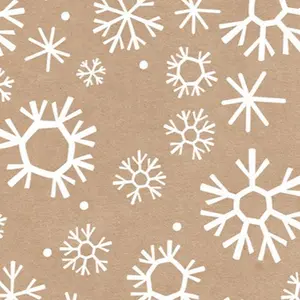 8 Christmas Wrapping Paper Sheets Kraft Effect Traditional Gift Wrap 50cm x 70cm