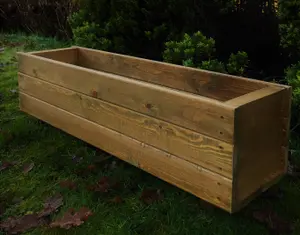 Large Wooden Garden Planter Trough Outdoor Veg Pot Boxes 900mm wide