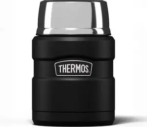 Thermos Stainless King Food Flask, 470Ml Capacity - Sleek Multi- Purpose Flask For Daily Food Prep - Durable Stainless Steel With Classic Matt Black