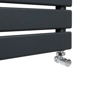 Flat Panel Towel Radiator - 1200mm x 450mm - Anthracite Grey