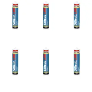 Soudal Silirub LMN Neutral Silicone - 300ml - Clear  (114573) (Pack of 6)