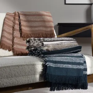 HOEM Jour Boucle Yarn Woven Fringed Throw