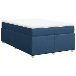 Berkfield Box Spring Bed with Mattress Blue 120x200 cm Fabric