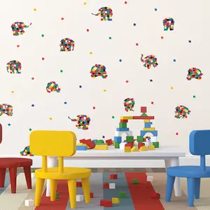 Elmer Wall Sticker Pack Children's Bedroom Nursery Playroom Décor Self-Adhesive Removable