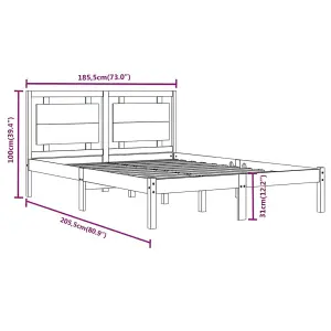 Berkfield Bed Frame White Solid Wood 180x200 cm 6FT Super King