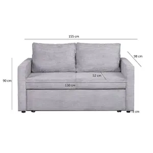 Sofi Two Seater Sofa Bed with Storage - Grey