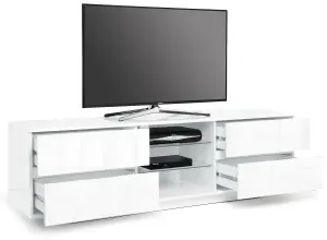 Homeology Avitus Premium High Gloss White with 4-White Drawers and 2 Shelves up to 65" LED/OLED/LCD TV Cabinet