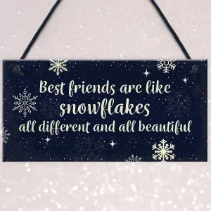 Red Ocean BEST FRIEND Ornament Friend Christmas Gift Hanging Plaque Friendship Women Girls Sign Keepsake