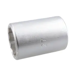 27mm 3/4" Drive Socket 12 Sided 52mm HGV Satin Finish Chrome Vanadium Steel