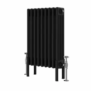 Right Radiators 600x425 mm Horizontal Traditional 4 Column Cast Iron Style Radiator Black