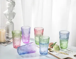 simpa 360ml Glacier Gradient Colour Highball Drinking Glasses, Set of 6