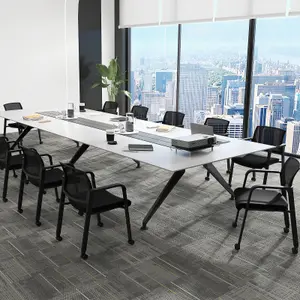 Costway Set of 2 Meeting Room Office Chairs Stackable Office Guest Mesh Chairs W/ Wheels