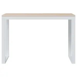 Berkfield Computer Desk White and Oak 110x60x73 cm Engineered Wood