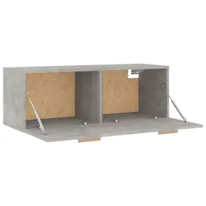 Berkfield Wall Cabinet Concrete Grey 100x36.5x35 cm Engineered Wood