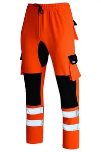 MS9 Mens Cargo Combat Work Trouser Tracksuit Jogging Bottoms Pants Joggers H10, Orange - XXL