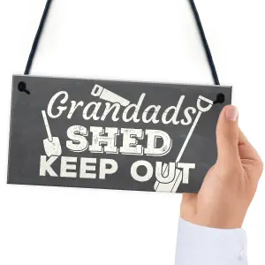 Red Ocean Grandads Shed Workshop Garage Hanging Garden Plaque Gifts For Grandad Dad Fathers Day