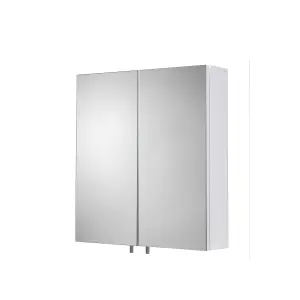 Croydex Cullen Gloss White Wall-mounted Double Bathroom Cabinet (H) 500mm (W) 450mm