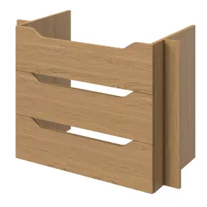 GoodHome Caraway Matt brown oak effect Internal drawer front, Set of 3 (H)715mm (W)964mm (T)18mm