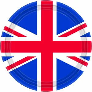 Amscan Best Of British Union Jack Party Plates (Pack of 8) Blue/Red/White (One Size)