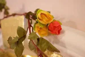 Best Artificial 7ft Yellow Silk Mini Rose Flower Garland