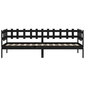 Berkfield Day Bed Black 90x200 cm Solid Wood Pine