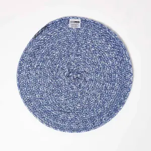 Homescapes Blue Handwoven Round Placemats Set of 4