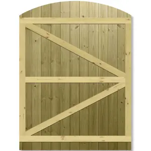 Premier Garden Supplies Pedestrian Gate 180cm (6ft) High x 135cm Wide Tongue & Groove Arch Top Fully Framed Single Swing Gate