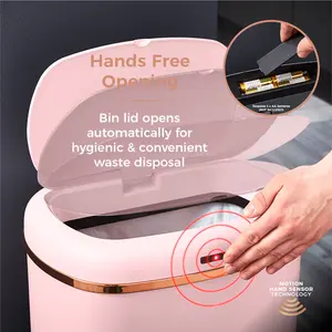 Cavaletto Steel Open Rubbish Bin - 58L Pink / Rose Gold