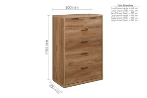 Birlea Stockwell 4 + 2 Chest Rustic Oak