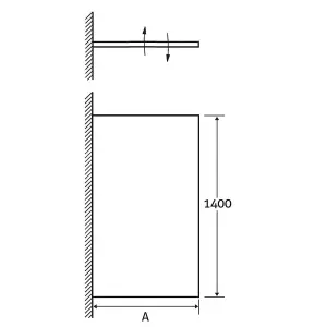 Memphis Nickel Single Frameless Bath Screen (W)800mm (H)1400mm