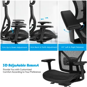 Costway Ergonomic Office Chair High-Back Mesh Executive Chair Adjustable Lumbar Support