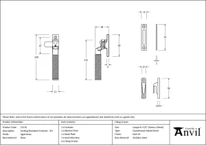 From The Anvil Aged Brass Locking Brompton Fastener - RH