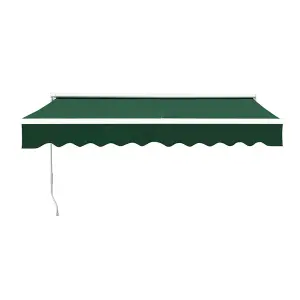 Retractable Patio Canopy Awning Door Awning Garden Sun Shade Manual Shelter Outdoor,Green,2 m x 1.5 m