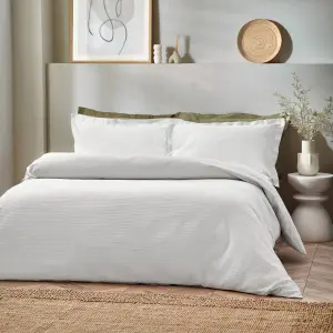 Waffle Textured 100% Cotton Duvet Cover Set