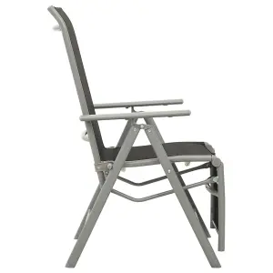 Berkfield Reclining Garden Chair Textilene and Aluminium Silver