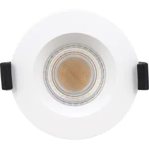 Luceco FType Mk2 Matt White Fixed LED Fire-rated Warm white Downlight 6W IP65