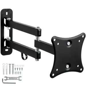 TV Bracket - for 10 - 24 inch screens, extendable, tilt, swivel TV wall mount - black