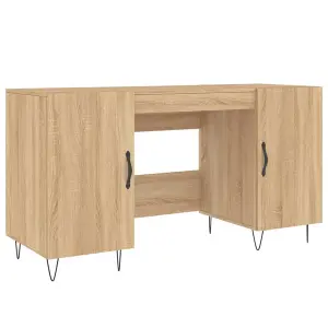 Berkfield Desk Sonoma Oak 140x50x75 cm Engineered Wood