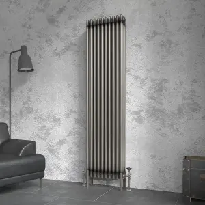 Right Radiators 1800x470 mm Vertical Traditional 4 Column Cast Iron Style Radiator Raw Metal