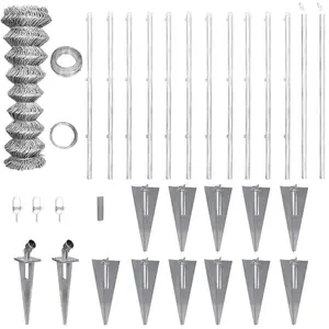 Berkfield Chain Link Fence with Posts Spike Galvanised Steel 25x1.25 m