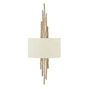 Elstead Spyre 2 Light Indoor Wall Light Gold, E14