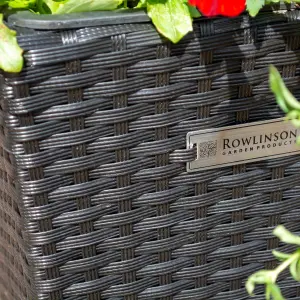 Rowlinson Rattan Square Planter 2 Pack - Black