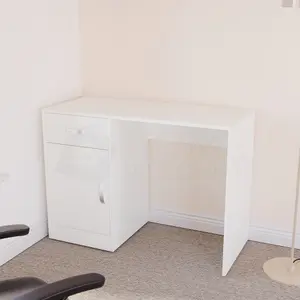 Vida Designs Hudson White Computer Desk With 1 Drawer and Door